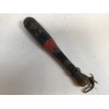 A hand painted truncheon with crown and monogram WR. Possibly William IV. Original red and blue