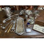 A Selection of silver plated items.