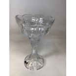 A Bohemian Crystal pedestal bowl W:23cm x H:36cm
