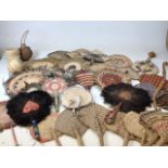 A unique collection of 31 South Pacific traditional woven ceremonial fans - of mixed materials