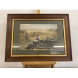 A Lionel Edwards print entitled Beaufort. Beaufort Hunt. In oak and gilt frame. Image W:37cm x H: