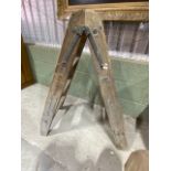 A small set of Drew Clark and co ltd Diamond ladders. With imprinted Woolworth name. H:103cm