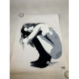 Zalez, French street artist. Graphic art study of a woman in heels. Good condition. With 3 others