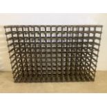 A large wine rack with storage for 150 bottles. W:150cm x D:24cm x H:102cm