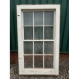 A glazed sash window. W:102cm x H:173cm x D 15 x D:15cm