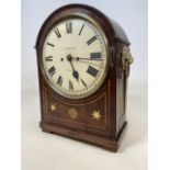 An early 20th century inlaid bracket clock John Brewer London, with fusee chain movement, with brass