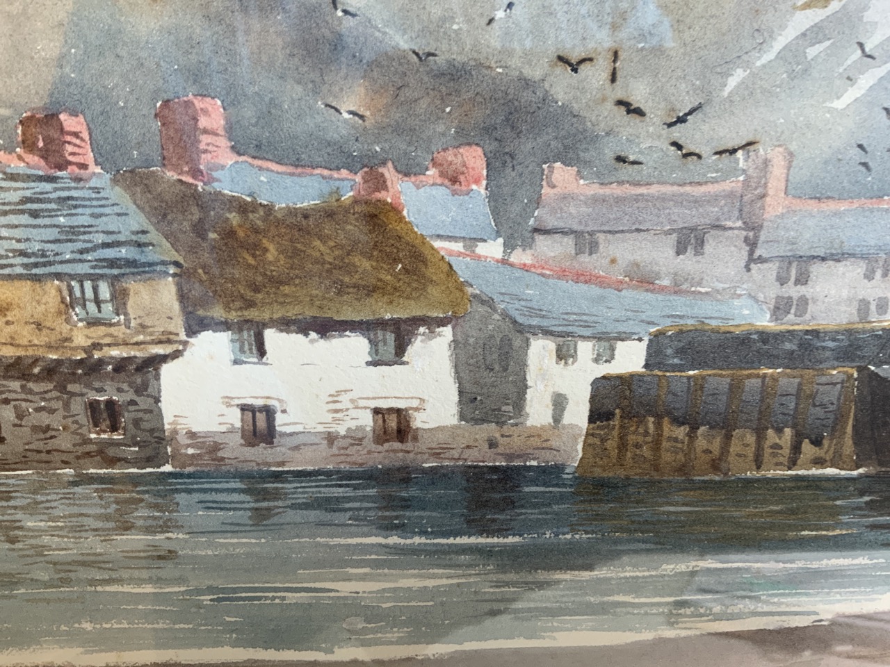 J.H.Skinner 1894 (British) Harbour scene watercolour. Image size. W:43cm x H:24cm - Image 4 of 5