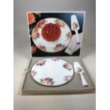 A Mikasa bone China cake plate and server in original box. Rosemead design - Japan. W:30cm