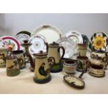 A quantity of ceramics including collectors plates and Torquay Motto ware. Torquay ware A/F. Also