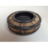 A wooden bowl with decorative inly W:15cm x H:4cm