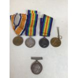 A pair of WW1 medals awarded to RMA 14955 GR WHS Willing to include George V 1914-1918 medal and the