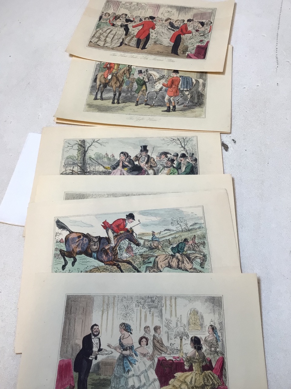 A quantity of colour plates including hunting scenes, ball room scenes, maritime, German cries and - Image 9 of 12