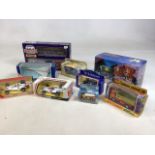A collection of boxed cars including Corgi Hesketh 308 F1, Graham Hills Embassy Shadow, Models of