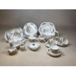 Aynsley Cottage Garden tea set and sandwich set. Includes tea pot, milk jug and sugar bowl, five tea