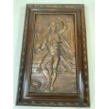 A plaster plaque of a gentleman in frame. W:39cm x H:63cm