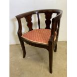 An early 20th century mahogany bentwood chair with upholstered seat. Seat height H:45cm