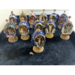 A collection of twelve religious icons by the House of Faberge. (a.f one needs top re glueing) H: