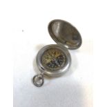 WWI Pocket compass in chromed brass case. 8 cardinal points or winds, bears registered design mark