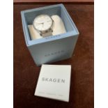 A Skagen Danish gents watch, serial number SKW6281 111702 5atm also marked HAGEN. In original box
