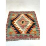 A small Chobi Kilim. W:50cm x H:51cm