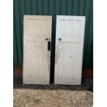 Two painted Chelsea doors W:81cm x H:200cm and W:80.5cm x H:201cm