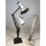 Vintage Anglepoise style lamps. No makers marks. One on cast iron base. Both untested.