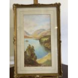 Roland Stead (British) pastel landscape Grasmere from Loughrigg. In gilt frame. Image size W:22cm