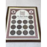 Framed Royal Wedding coin collection 1981