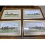 Four racing prints by John Beer of the Grand National. W:60cm x H:43cm