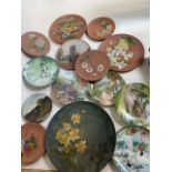 A selection of hand painted Watcombe torquay pottery plates and collectors plates. W:34cm x D:34cm x