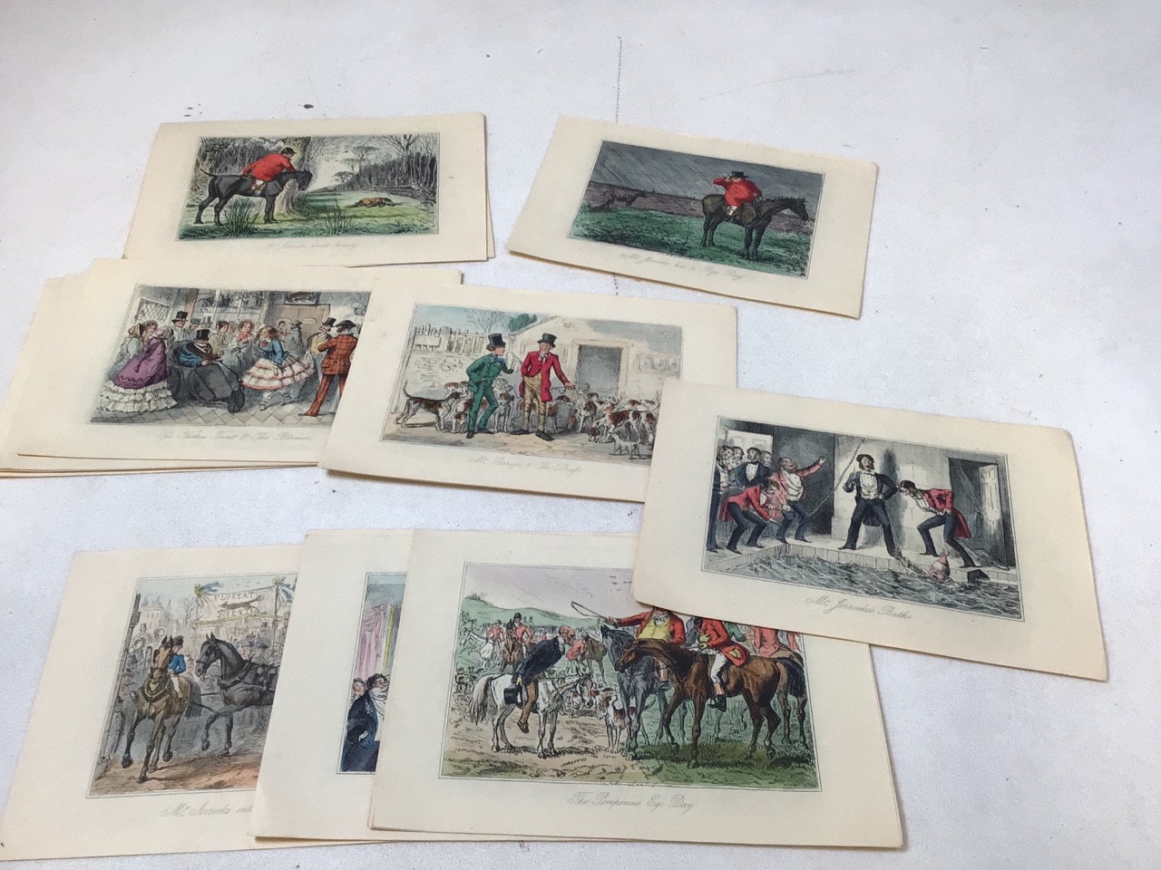 A quantity of colour plates including hunting scenes, ball room scenes, maritime, German cries and - Image 12 of 12