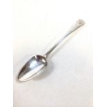 Serving spoon - silver - old English pattern. Maker = Thomas Wallis II, London. 1801. Monogram to