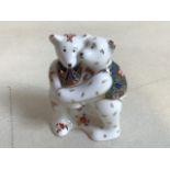 Royal Crown Derby Bearhug. In good condition with damaged box H:10cm