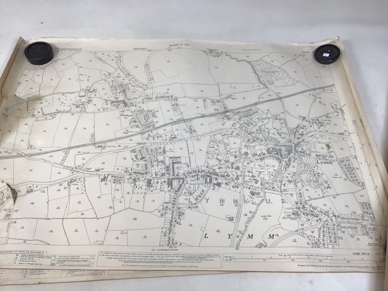 Eleven Ordnance survey maps of Cheshire