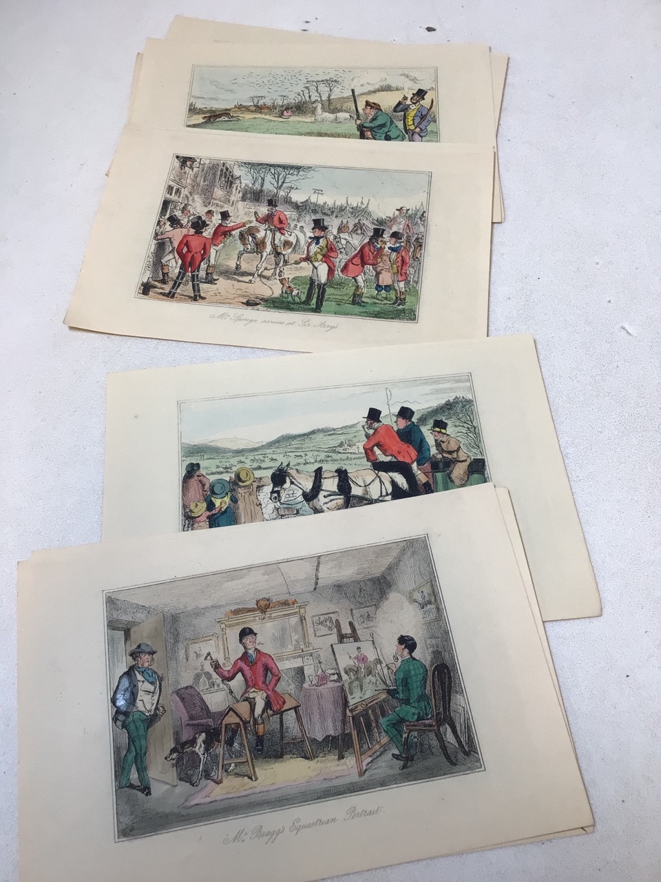 A quantity of colour plates including hunting scenes, ball room scenes, maritime, German cries and - Image 8 of 12