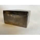 A silver card/ cigarette box. Worn hall marks W:10cm x D:9cm x H:5cm