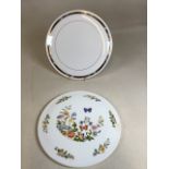 A Royal Worcester cake plate - Raffles also with an Aynsley Cottage Garden cake plate
