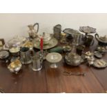 A large quantity of silver plated items.