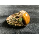 9ct tigers eye gents signet ring size K