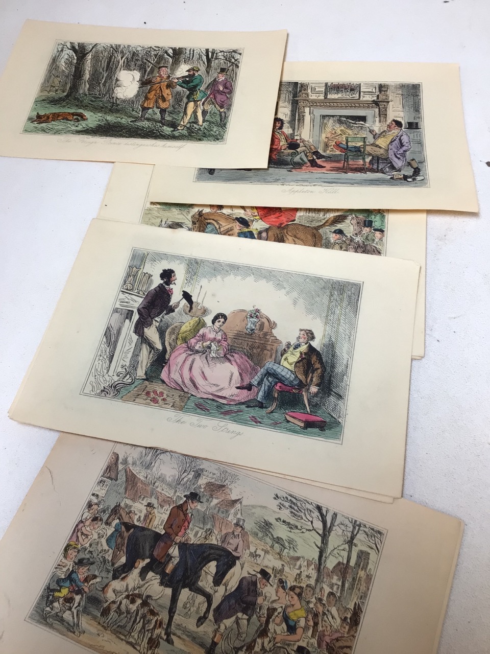 A quantity of colour plates including hunting scenes, ball room scenes, maritime, German cries and - Image 4 of 12