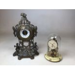 A baroque style West German Mantel clock also with a domed clock ( plastic) by Kern of Germany H: