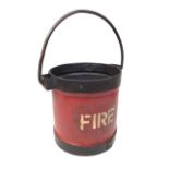 Small vintage fire bucket. Good aged condition. Opening diameter 23cm. W:33.5cm x D:25cm x H:44.5cm