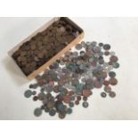 Loose quantity of coins, New Penny, Sixpence etc. 1746 George II LIMA coin in good condition. AF for