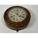 An American Ansonia wall clock with painted metal face W:23cm x D:9cm x H:23cm