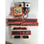 Quantity of Hornby Double O, some locomotives, carriages, controllers and various accessories. AF.