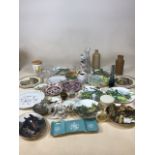A quantity of ceramics, glass and other items including collectors plates,