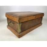 An early twentieth century craftsmans tool chest with brass capping W:80cm x D:44cm x H:35cm