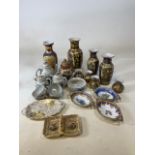 Oriental ceramics including vases, ginger jar, an eggshell tea set and other items