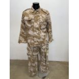 A desert combat jacket and trousers by Compton sons & Webb Ltd. Size 80/92/108