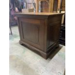 A Large antique single door cupboard with later interior shelves. W:92cm x D:61cm x H:80cm